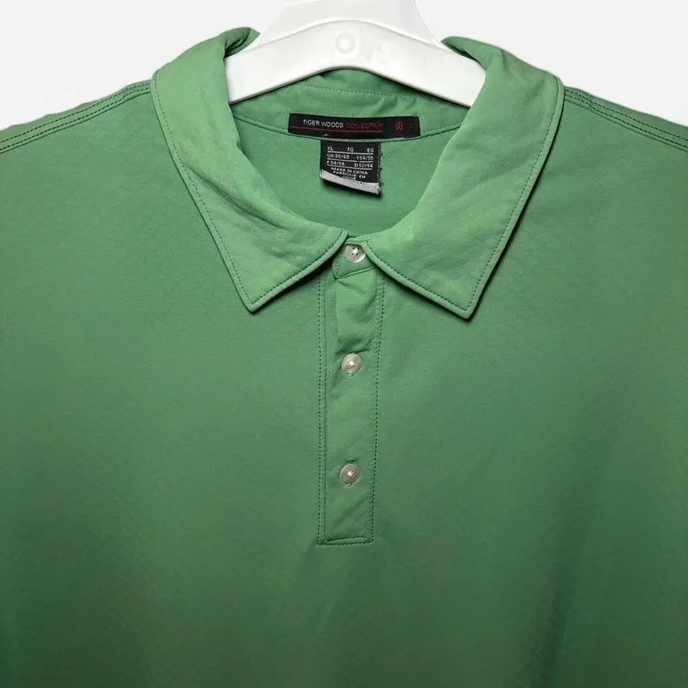Nike Men Tiger Woods Collection XL Golf Polo Shirt Short Sleeve Dri-Fit Green